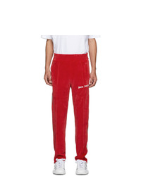 Palm Angels Red Chenille Track Pants