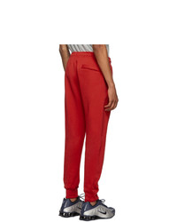 Nike Red Fleece Sportswear Club Lounge Pants