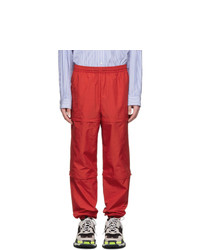 Balenciaga Red Nylon Zipped Lounge Pants