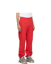 Balenciaga Red Small Logo Lounge Pants
