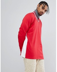 ASOS DESIGN Asos Oversized V Neck Sweatshirt With Contrast Side Panel
