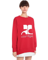 Courreges Oversized Ac Printed Cotton Sweatshirt