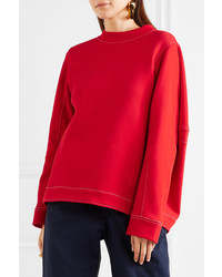 Marni Oversized Cotton Blend Jersey Sweatshirt Red