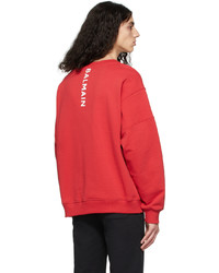 Balmain Red Logo Sweatshirt