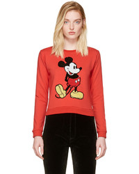 Marc Jacobs Red Shrunken Sequin Mickey Mouse Sweatshirt