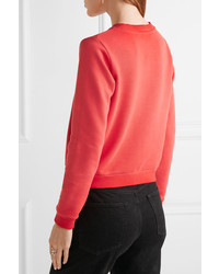 Marc Jacobs Sequin Embellished Cotton Jersey Sweatshirt Red