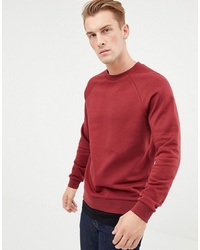 ASOS DESIGN Sweatshirt In Burgundy With Hem Extender