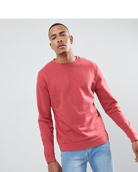 ASOS DESIGN Tall Sweatshirt In Red Overdyed Marl