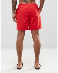 Asos Brand Mid Length Swim Shorts In Red