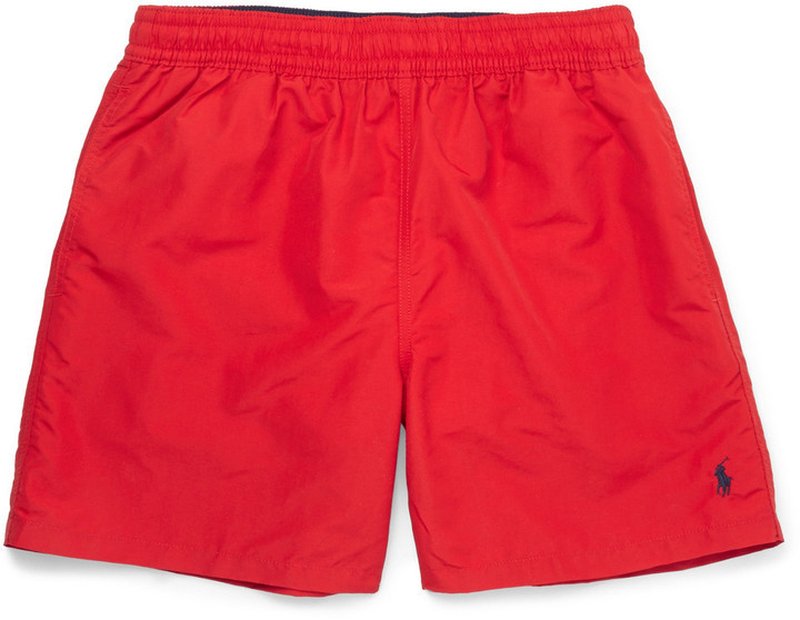 red polo swim trunks