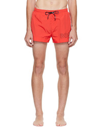 BOSS Red Crinkled Swim Shorts