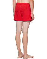 Alexander McQueen Red Embroidered Swim Shorts