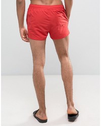 Asos Swim Shorts In Red Super Short Length