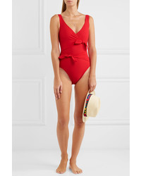 Karla Colletto Barcelona Tie Front Swimsuit Red
