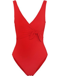 Karla Colletto Barcelona Tie Front Swimsuit Red
