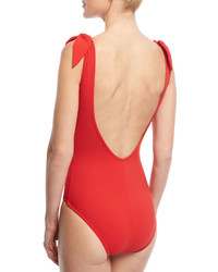 Karla Colletto Barcelona V Neck One Piece Swimsuit With Low Back