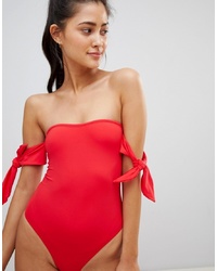 Ivyrevel Bardot Swimsuit With Tie Shoulder