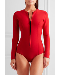 Lisa Marie Fernandez Farrah Neoprene Swimsuit Red