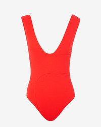 Marysia Plunge Full Piece Swimsuit Red  Final Sale