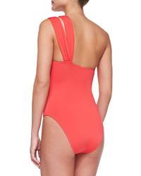 Clube Bossa One Shoulder One Piece Swimsuit Joy Red