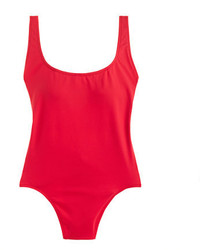 J.Crew Plunging Scoopback One Piece Swimsuit In Italian Matte