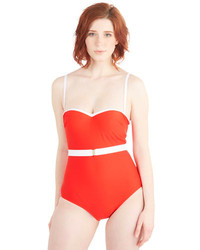 Shark Tm Love Is Wading One Piece Swimsuit In Red