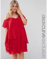 Asos Curve Curve Swing Dress With Soft Layers