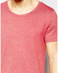 Asos Brand T Shirt With Scoop Neck In Red Marl