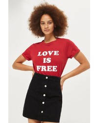 Topshop Love Is Free Slogan T Shirt