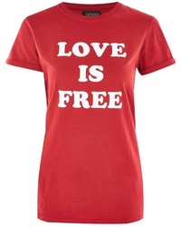 Topshop Love Is Free Slogan T Shirt