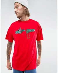 Asos Run The Jewels Oversized Band T Shirt In Red