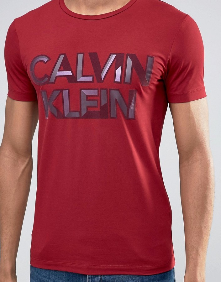 Calvin Klein Jeans T Shirt Designer T Shirt Red CK T Shirt Rocker XXL  Unisex T Shirt 