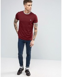 Fred Perry Twin Tipped T Shirt In Red