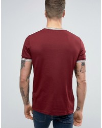 Fred Perry Twin Tipped T Shirt In Red