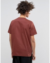 Asos Woven Heavyweight Laundered T Shirt In Rust