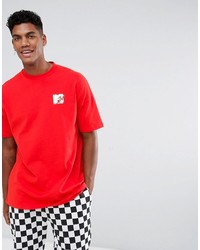 Asos X Mtv Oversized T Shirt In Red