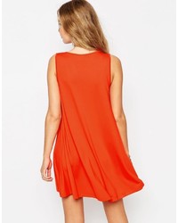 Asos Collection Sleeveless Swing Dress With Button Front
