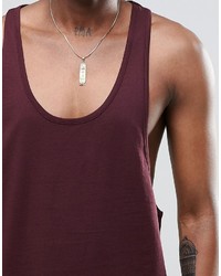 Asos Brand Tank With Extreme Racer Back In Oxblood