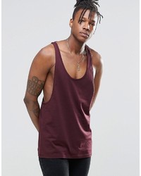 Asos Brand Tank With Extreme Racer Back In Oxblood