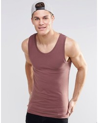 Asos Brand Muscle Tank In Red