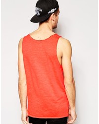 Selected Jersey Tank With Raw Edge
