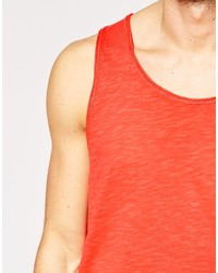 Selected Jersey Tank With Raw Edge