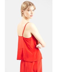 Topshop Pleated Silk Camisole