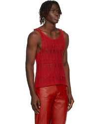 Situationist Red Knit Tank Top