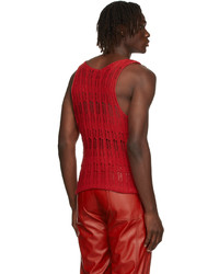 Situationist Red Knit Tank Top