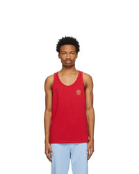 Versace Underwear Red Medusa Logo Tank Top