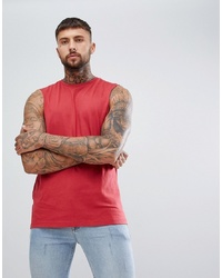 ASOS DESIGN Relaxed Fit Vest With Dropped Armhole In Red