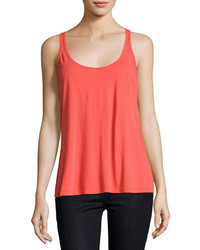 Johnny Was Scoop Neck Cottonmodal Tank Electric Coral Plus Size