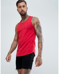 Religion Vest With Curved Hem In Red