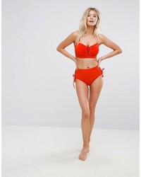 Wolfwhistle Wolf Whistle Textured Lace Up Bikini Top D F Cup